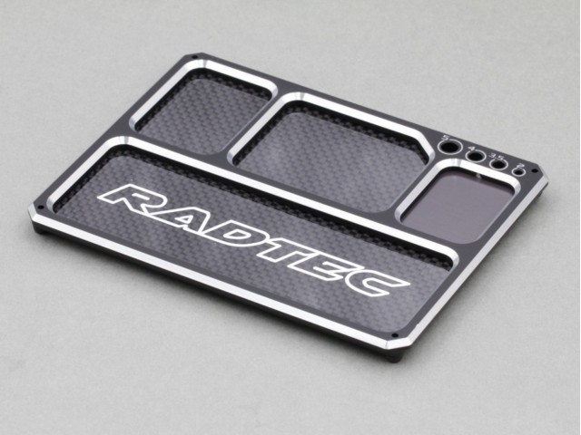 Radtec - Aluminum/Graphite Lightweight Parts Tray with magnet, Black/Silver (AC-20009)