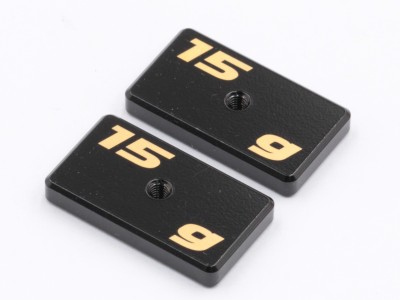 Radtec - CNC Machined Precision Balancing Chassis Weights, 15g x2, Black (AC-40003K)