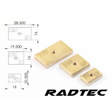 Radtec - CNC Machined Precision Balancing Chassis Weights, 15g x2, Black (AC-40003K)