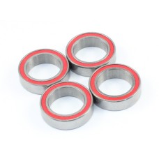 Radtec - 10x15x4mm Ceramic Ball Bearings, 4 pcs, Red Rubber Seal (BB-20001)