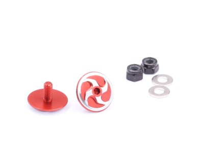 Radtec - Aluminum Rear Wing Support with 2mm Hex (L), Red (BA-10027)