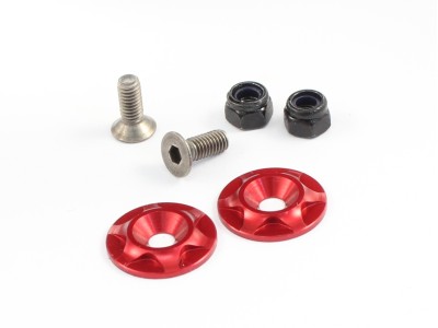 Radtec - Aluminum Touring Car Rear Wing Support Set, Red (BA-10007)