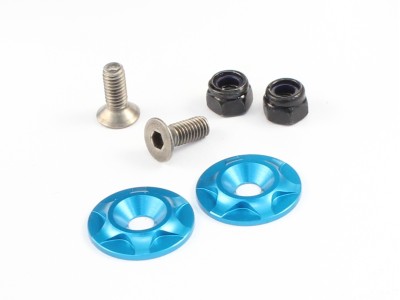 Radtec - Aluminum Touring Car Rear Wing Support Set, Light Blue (BA-10009)