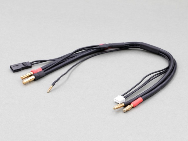 Radtec - 3 in 1 Charger Cable, 12 AWG Flex Black Wires,  4+5mm Plug and receiver plug (EA-10006)