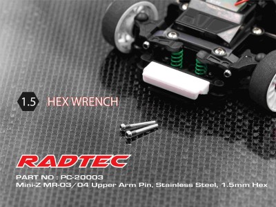 Radtec - Mini-Z MR-03/04 Upper Arm Pin, Stainless Steel, 1.5mm Hex (PC-20003)