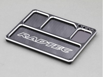 Radtec - Aluminum/Graphite Lightweight Parts Tray with magnet, Black/Silver (AC-20009)