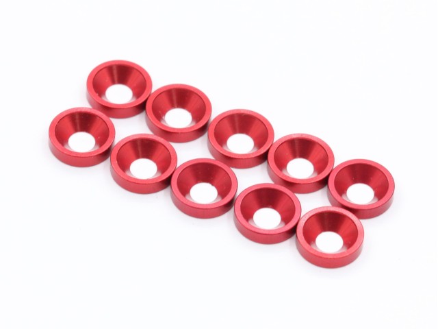 Roche - Alum M3 Countersunk Washer, Red (510030)