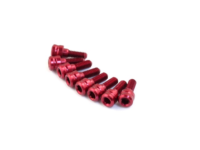 Roche - M2.5x6mm Cap Head Wheel Screw, Red, 8 pcs (510051)