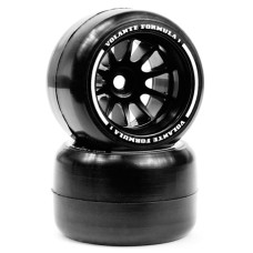 VOLANTE F1 Rear Rubber Slick Tires Asphalt Hyper Soft Compound Preglued (DOUBLE PINK) (VOL-VF1-HARSS)