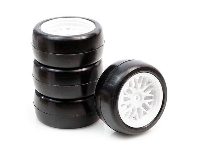 Volante Mini 36R Rubber Slick Tire Set, Pre-glued, 4 pcs (0 Offset) (VMI-PG036R)